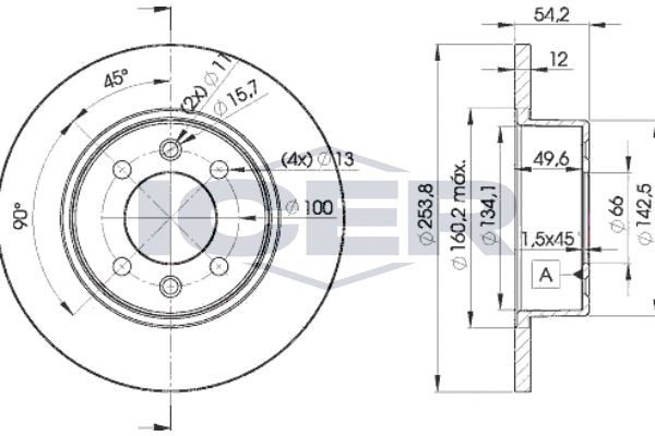 Stabdžių diskas ICER 78BD5166-2