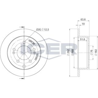 Stabdžių diskas ICER 78BD5169-2
