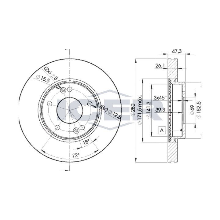 Stabdžių diskas ICER 78BD5171-2