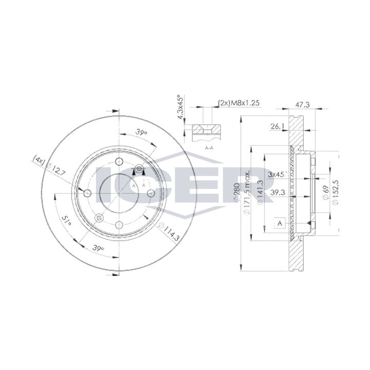 Stabdžių diskas ICER 78BD5172-2