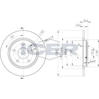 Stabdžių diskas ICER 78BD5173-2
