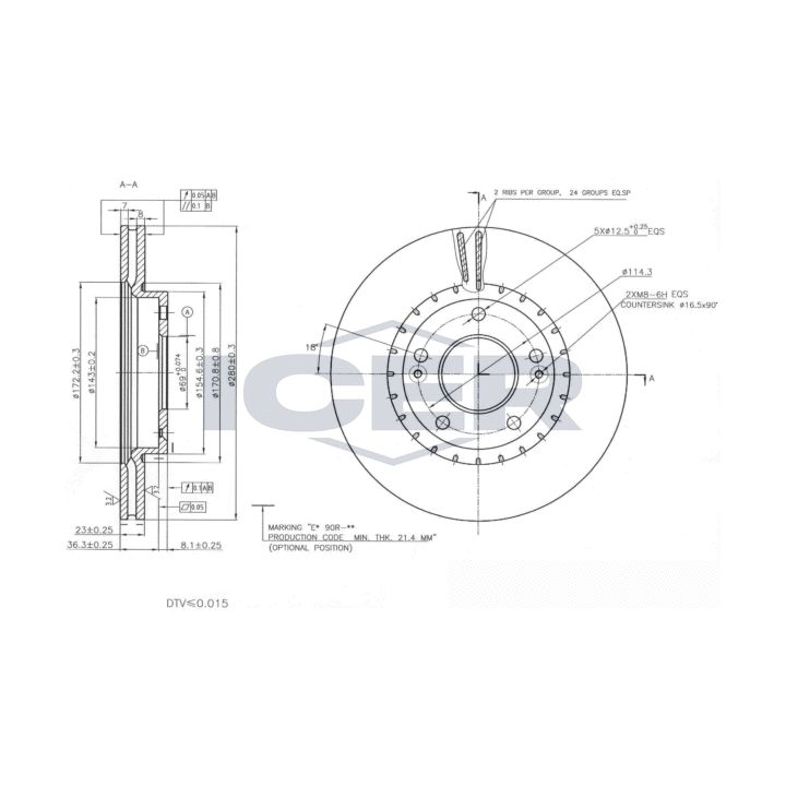 Stabdžių diskas ICER 78BD5182-2