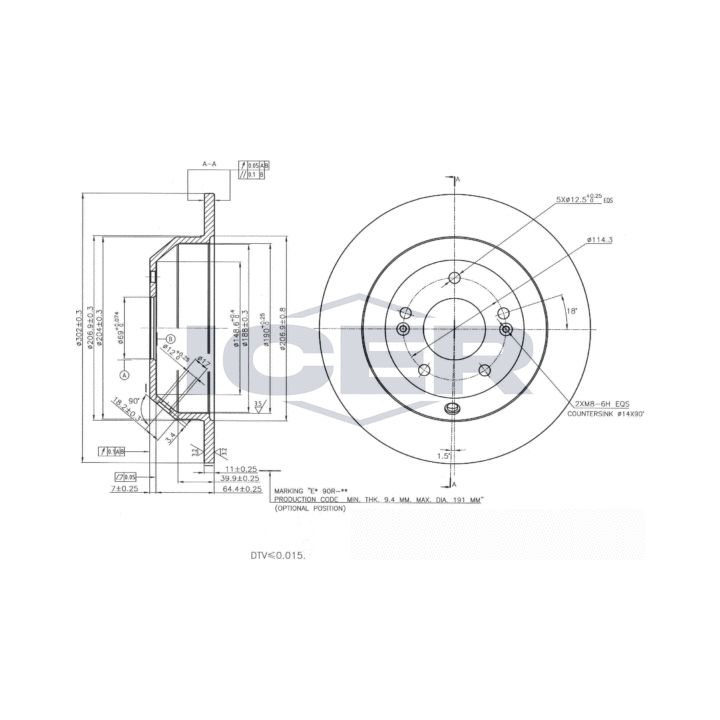 Stabdžių diskas ICER 78BD5185-2