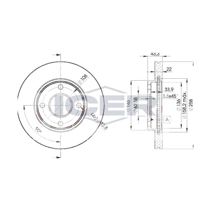Stabdžių diskas ICER 78BD5344-2