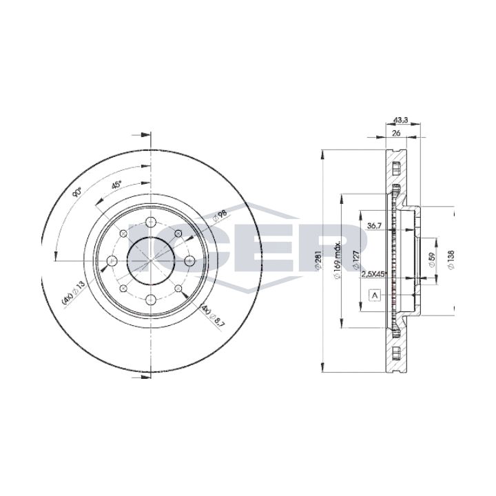 Stabdžių diskas ICER 78BD5546-2