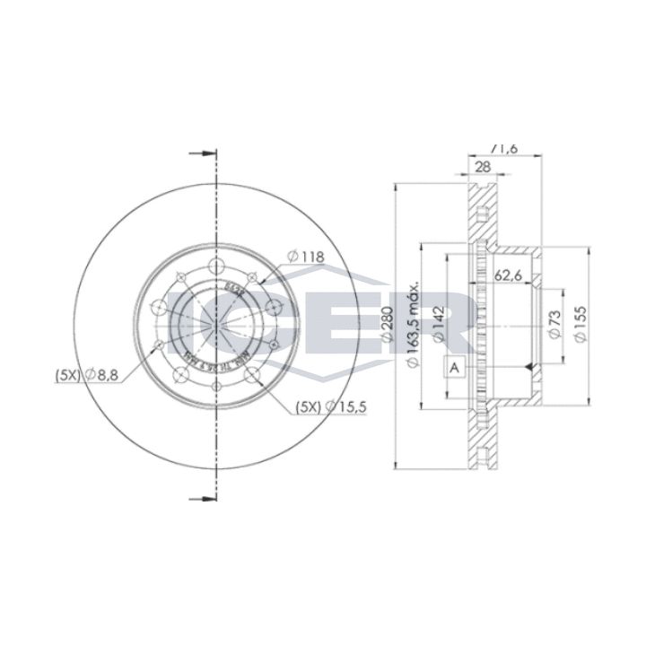 Stabdžių diskas ICER 78BD5622-2