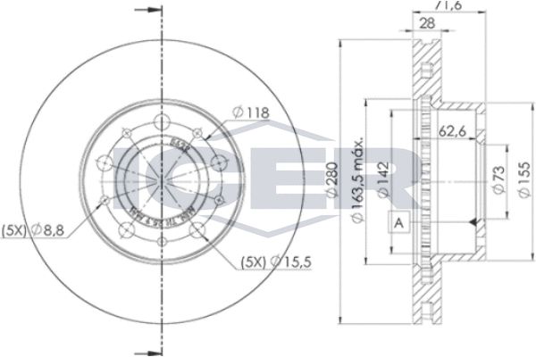 Stabdžių diskas ICER 78BD5622-2