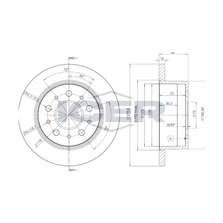 Stabdžių diskas ICER 78BD5623-1