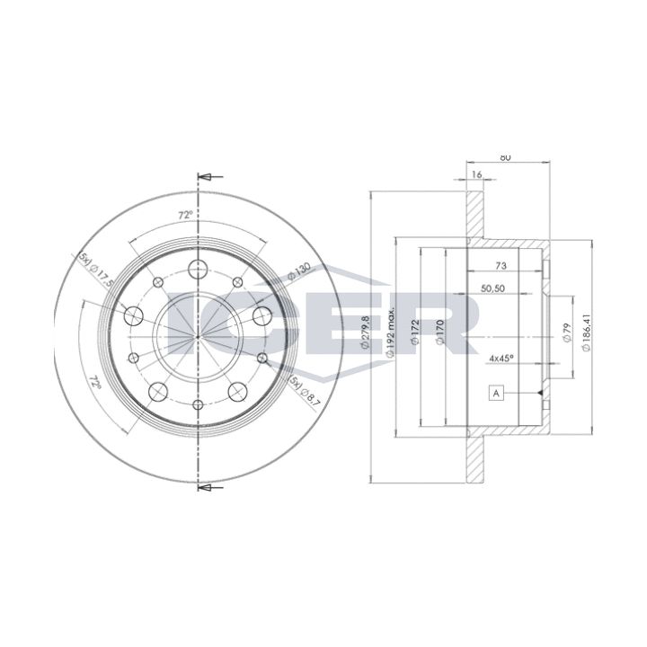 Stabdžių diskas ICER 78BD5625-1