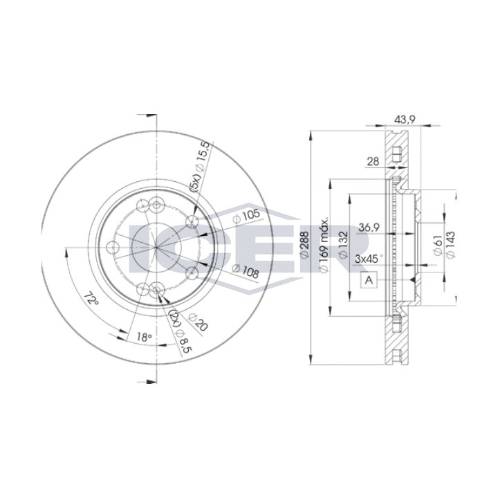 Stabdžių diskas ICER 78BD6029-2