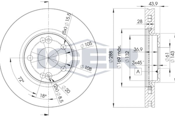 Stabdžių diskas ICER 78BD6029-2