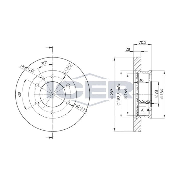 Stabdžių diskas ICER 78BD6032-2