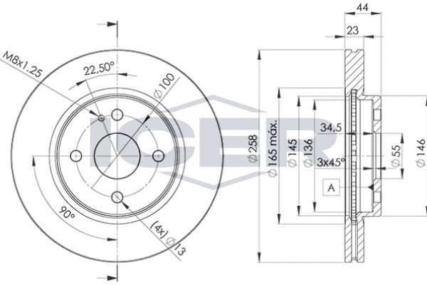 Stabdžių diskas ICER 78BD6036-2