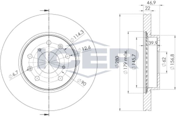 Stabdžių diskas ICER 78BD6041-2