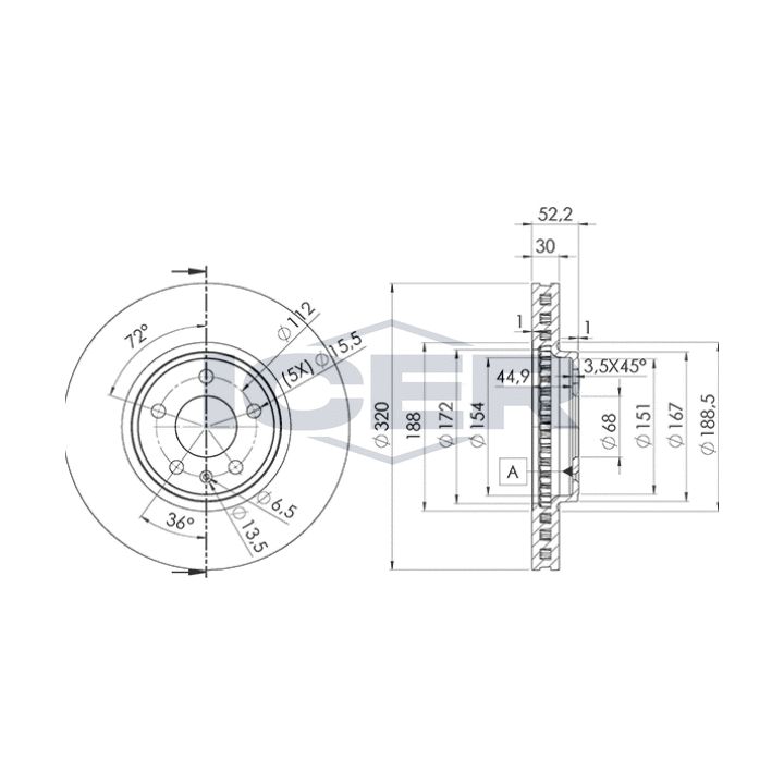 Stabdžių diskas ICER 78BD6076-2