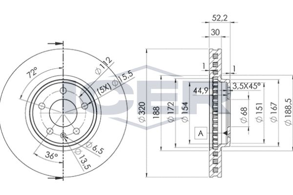 Stabdžių diskas ICER 78BD6076-2