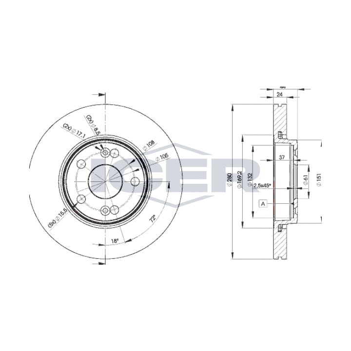 Stabdžių diskas ICER 78BD6198-2