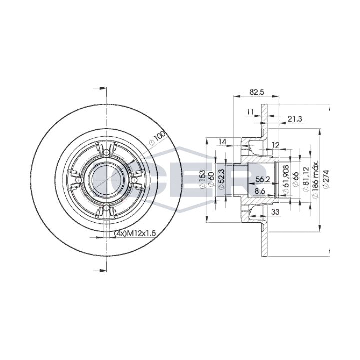 Stabdžių diskas ICER 78BD6328-1