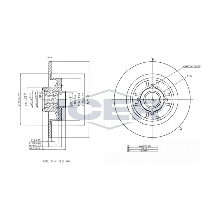 Stabdžių diskas ICER 78BD6329-1