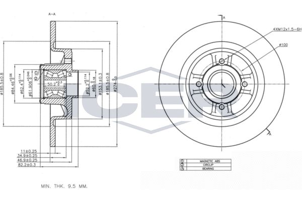 Stabdžių diskas ICER 78BD6329-1