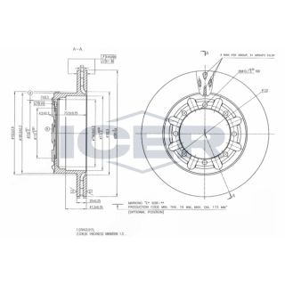 Stabdžių diskas ICER 78BD6330-1