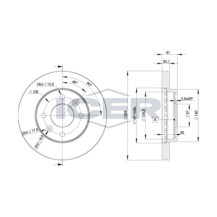 Stabdžių diskas ICER 78BD6572-2