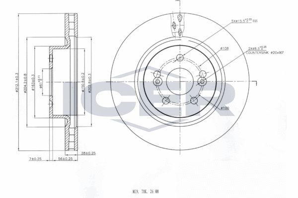 Stabdžių diskas ICER 78BD6573-2