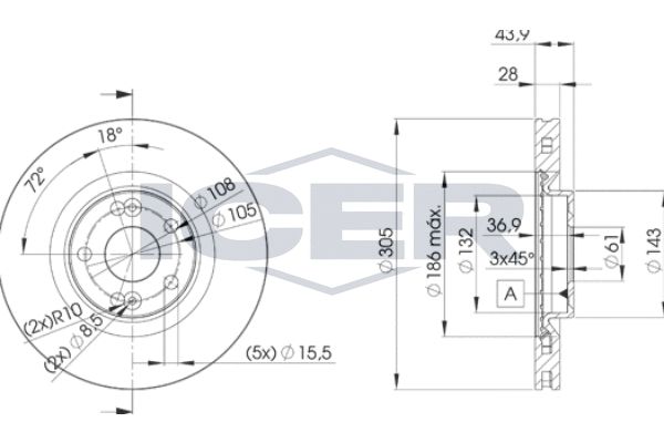 Stabdžių diskas ICER 78BD6673-2