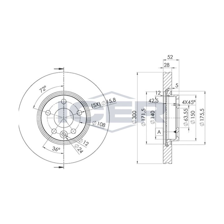 Stabdžių diskas ICER 78BD6765-2