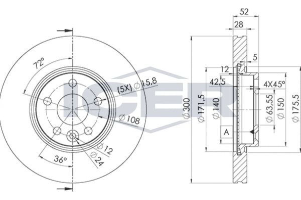 Stabdžių diskas ICER 78BD6765-2