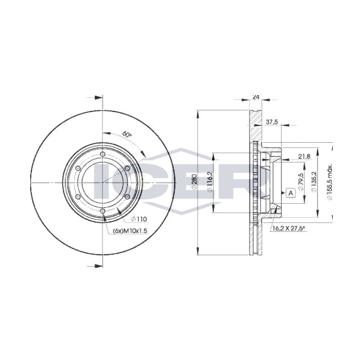 Stabdžių diskas ICER 78BD6847-2