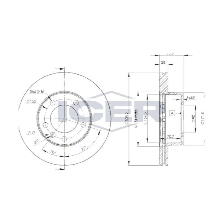 Stabdžių diskas ICER 78BD6848-1