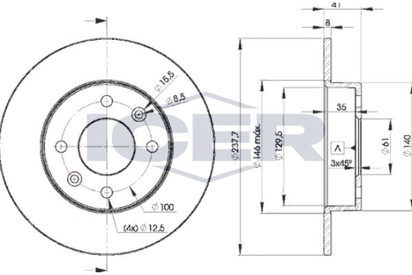 Stabdžių diskas ICER 78BD6947-2