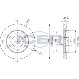 Stabdžių diskas ICER 78BD7019-2