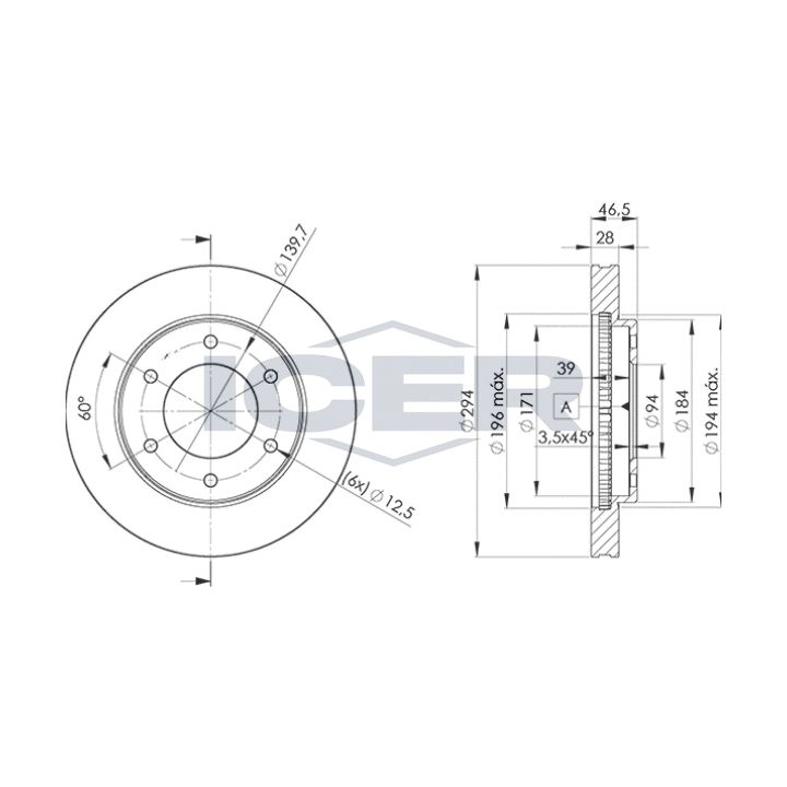 Stabdžių diskas ICER 78BD7019-2