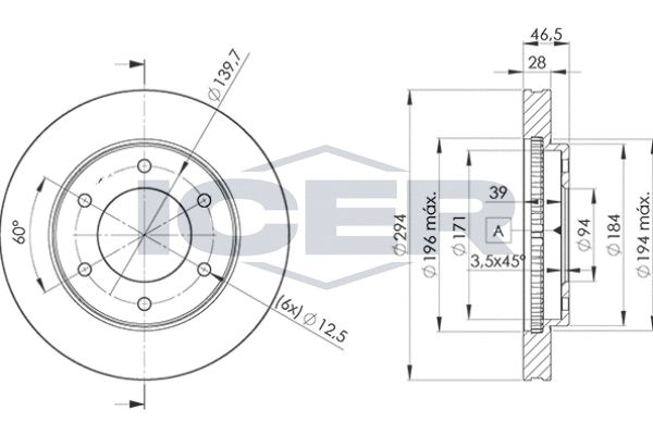 Stabdžių diskas ICER 78BD7019-2