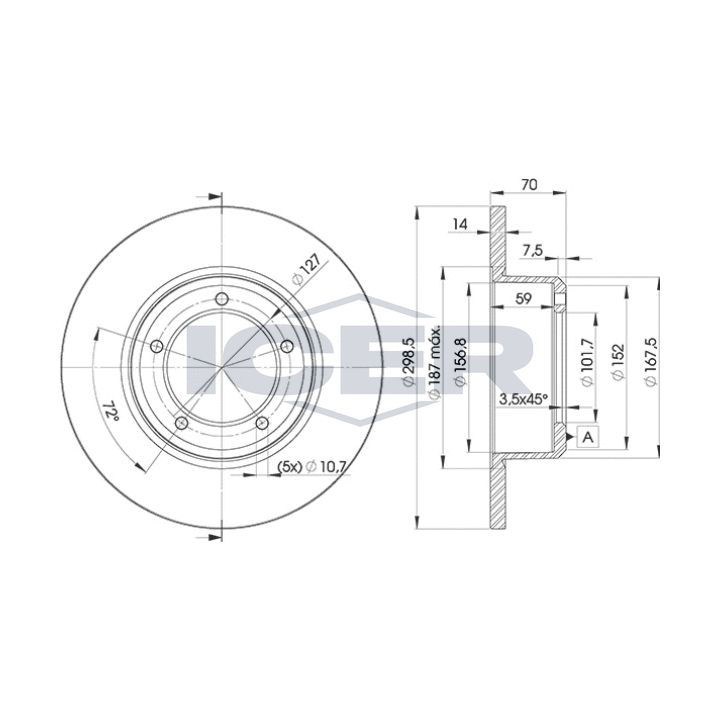 Stabdžių diskas ICER 78BD7329-2