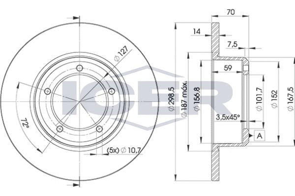 Stabdžių diskas ICER 78BD7329-2