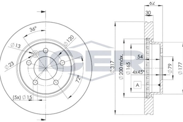 Stabdžių diskas ICER 78BD7360-2