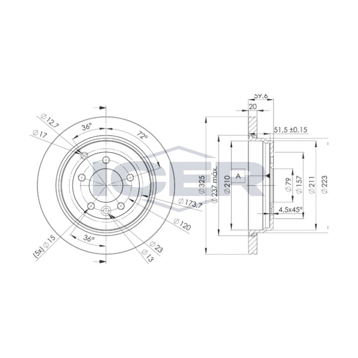 Stabdžių diskas ICER 78BD7361-2