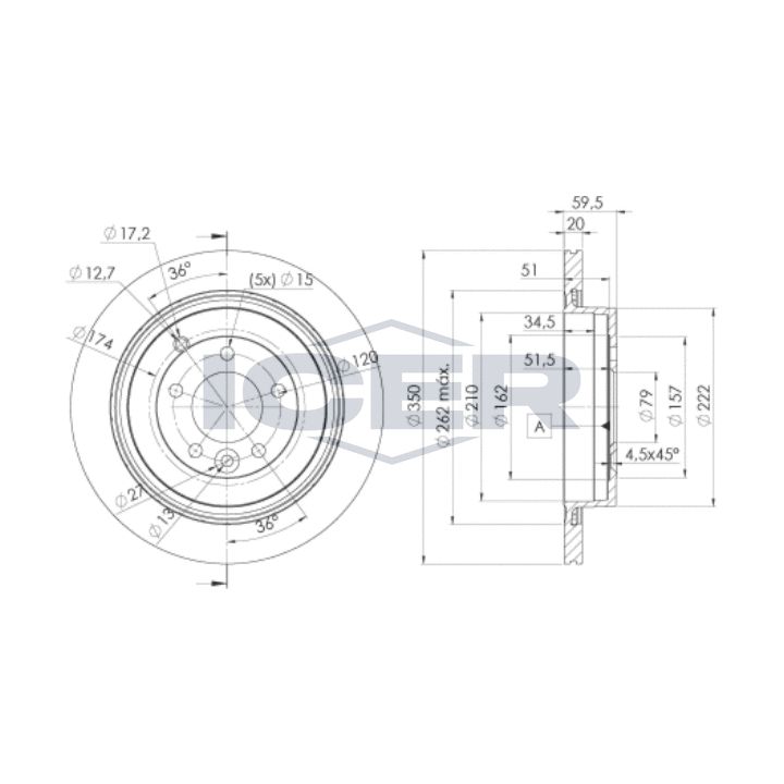 Stabdžių diskas ICER 78BD7363-2