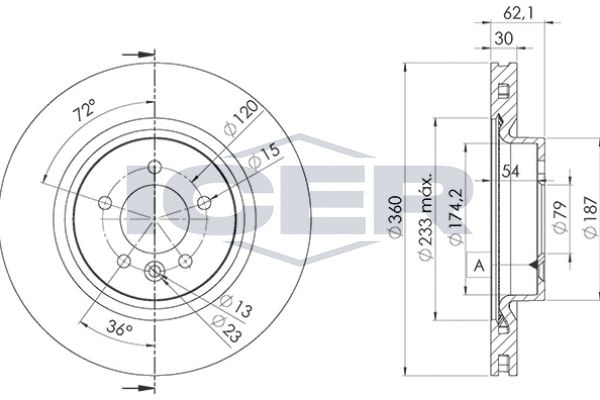 Stabdžių diskas ICER 78BD7364-2