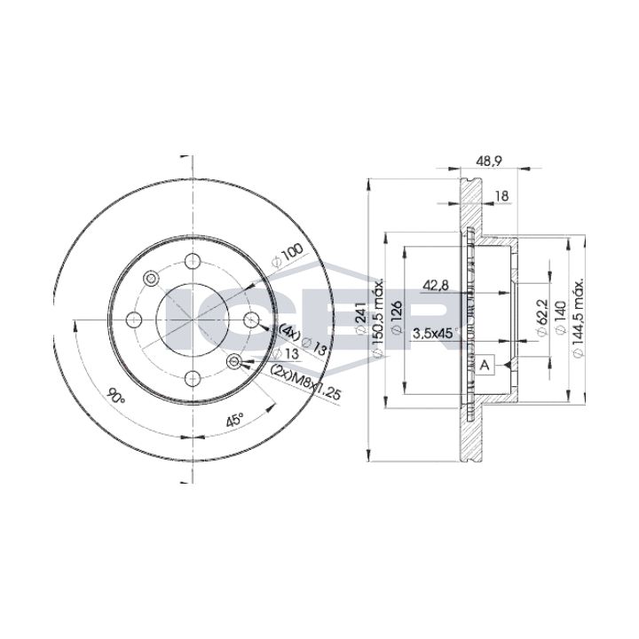 Stabdžių diskas ICER 78BD7500-2
