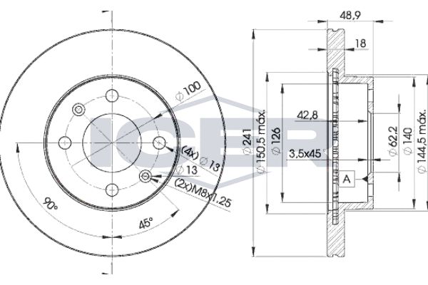 Stabdžių diskas ICER 78BD7500-2
