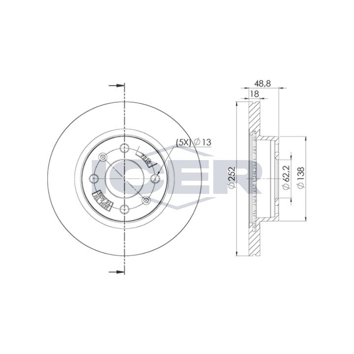 Stabdžių diskas ICER 78BD7510-2
