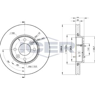 Stabdžių diskas ICER 78BD7795-2