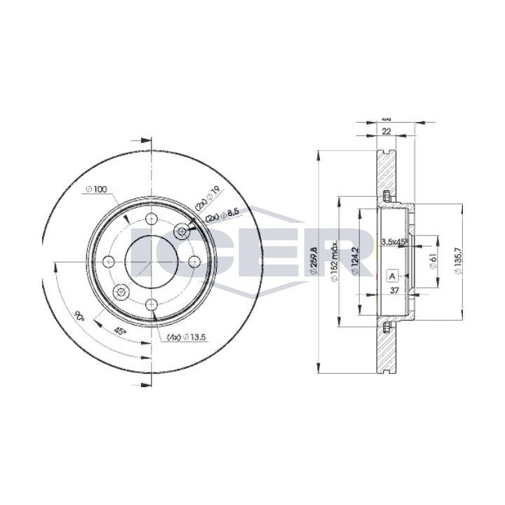 Stabdžių diskas ICER 78BD7795-2