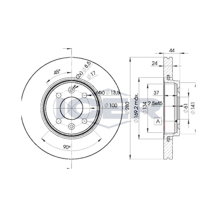 Stabdžių diskas ICER 78BD7829-2