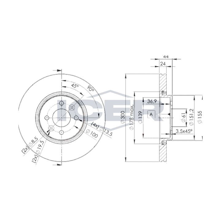 Stabdžių diskas ICER 78BD7897-2