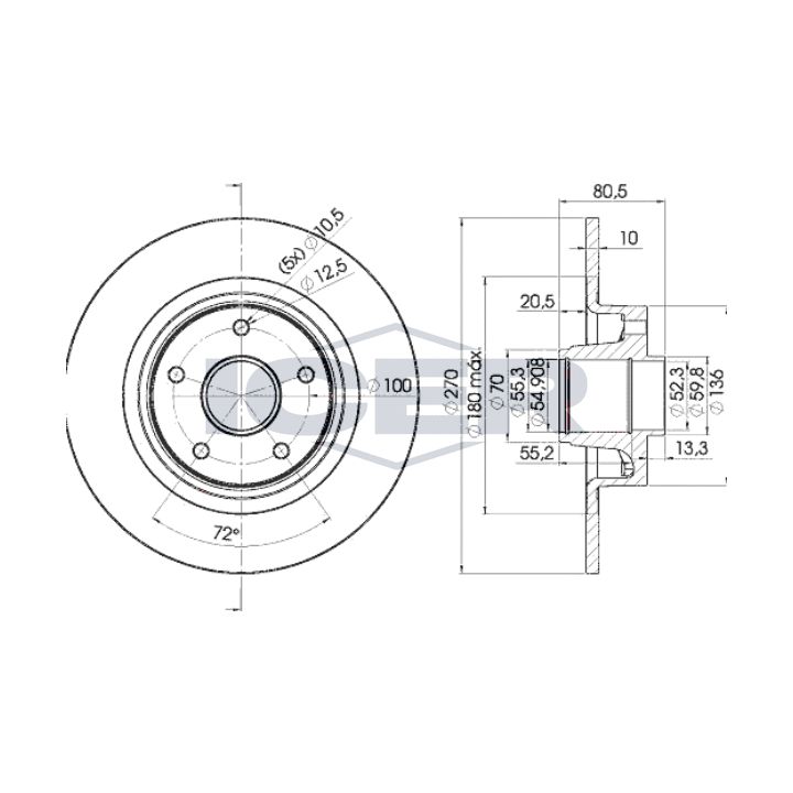 Stabdžių diskas ICER 78BD7898-1